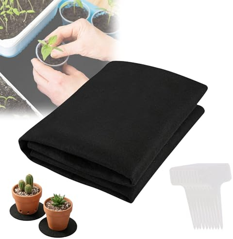 120 x 100CM Garden Capillary Matting, With 10 Tags, Automatic Plant Watering Mat-Felt Fabric Self Watering Plant Retaining Matting for Garden Greenhouses House Pot Plants Seed Trays (100x120CM)