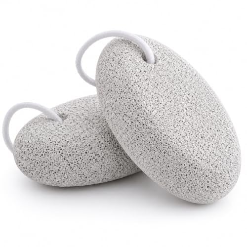 Eastrise 2-Pack Natural Lava Pumice Stone for Feet | Foot Scrubber & Hard Skin Remover Foot Tool, Gentle Exfoliating Pumice Stone for Cleaning Dead Skin, At-Home Pedicure File
