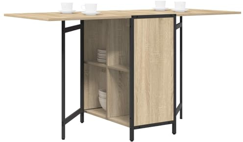 vidaXL Esstisch 144 x 60 x 75 cm Holzwerkstoff Sonoma-Eiche, Wohnzimmer, Rechteckiger Esstisch, Moderner Multifunktions-Möbel, Stilvolle Aufbewahrung, Platzsparende Lösung