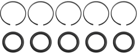 5-Pack Pneumatic Socket Retainer Rings with O-Rings for 3/8 1/2 Three Quarters 1 Wrenches – Tough Metal Construction Black Finish Compatible with Standard Air Tools(1 INCH)
