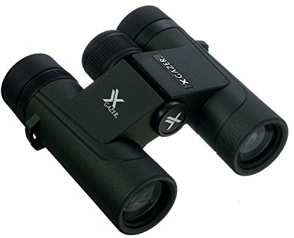 Xgazer Optics Point View Professionelles Fernglas mit 10 x 25 Vergrößerung, kompakt, für Vogelbeobachtung, Jagd, Angeln, Outdoor, wasserdicht, kleines weichem Etui, Umhängeband, Reinigungstuch
