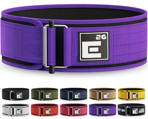 Element 26 Selbstschließender Gewichthebergürtel | Premium für ernsthafte funktionelle Fitness, Gewichtheben und olympische Gewichthebersportler Hebegürtel Männer Frauen (klein, lila)