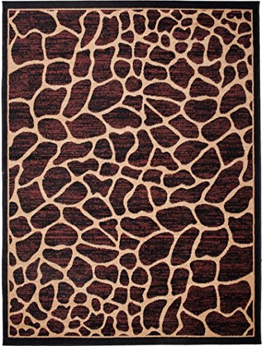 Carpeto Tierfell Teppich Schwarz 250 x 350 cm Afrika Muster Kurzflor Verona Kollektion