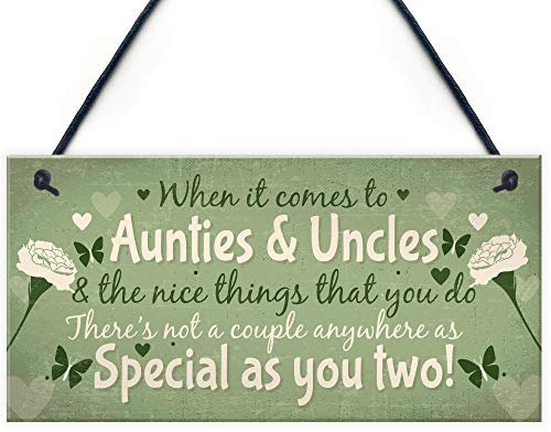 RED OCEAN Targa regalo ricordo per zia e zio famiglia targa decorazione per la casa regalo di compleanno da nipote e nipote