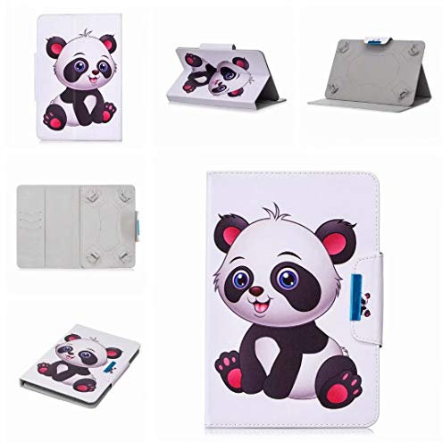 Universal Case for 7 Tablet, Funda de Piel Cubierta con Soporte para Tarjeta para Galaxy Tab Huawei Mediapad T3 7.0/ KOBO Aura H2O Edition 2/ RCA Voyager/Google Nexus 7 (Panda 9)
