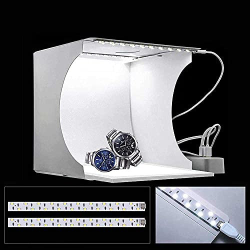 STUDIO SET FOTOGRAFICO PORTATILE LIGHT BOX CON ILLUMIN. LED 6 SFONDI