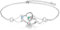 Personalisiert Doppelt Liebe Herz Knöchel Armbänder zum Frauen Teen Mädchen Silber Knöchel Armband 2 Geburtsstein Graviert 2 Namen Fußkette Geschenk Sommer Strand Kette 30cm Rhodium Überzogen
