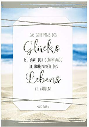 Perleberg - Geburtstagskarte mit Strand Motiv - hochwertige Karte mit Umschlag - Glückwunschkarte zum Geburtstag in 11,6 x 16,6 cm
