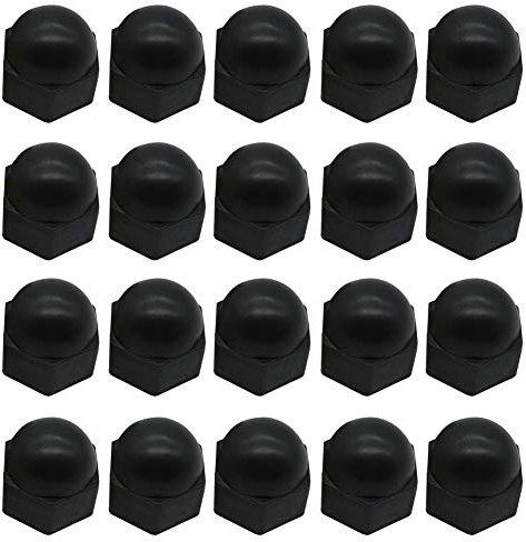 20 Pieces Nut Protection Cover Hex Nut Protection Caps Dome Bolt Nut Protective Caps Covers Hexagonal Screws M12x19mm, Black