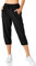 Butrends Damen Leichter Jogger Caprihose Casual Schnell trocknend Hose Workout 3/4 Workout Joggerhose Sonnenschutz UPF 50+ Wanderhose mit Tasche Schwarz, S