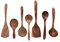 XXSLY Set di 7 Utensili da Cucina in Teak, stoviglie in Legno Naturale Cucchiaio colino Speciale Nano minestra Skimmer Gadget Kit di pentole per Cottura in Campeggio