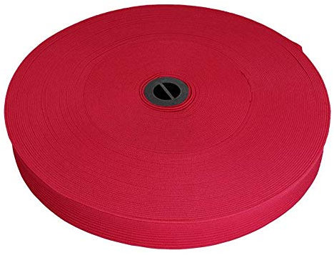 BIG-SAM 20mm breites Gummiband - flach gestrickt - 1, 5 oder 10 Meter am Stück geschnitten - für Bekleidungsstücke oder Taschen (Pink, 1)