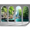 murando - Papier peint panoramique paysage 400x280 cm - Revêtement mural décoration chambre salon - Design moderne - Gris vert - Falaise colonnes paysage bateaux mer océan roches c-C-0454-a-a