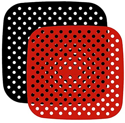 2 Stück Silikon Air Fryer Liners, Wiederverwendbar Luftfritteuse Liner, Perforiertes Silikon Backpapier Für Luftfritteusen, 7,5 Zoll Luftfritteuse Silikonmatte Antihaft Innenfutter Matte