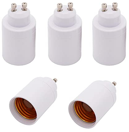 ShuoHui 5x GU10 to E26/E27 Lamp Socket Converter, Bulb Socket Adapter Light Lamp Socket Converter Lamp Holder