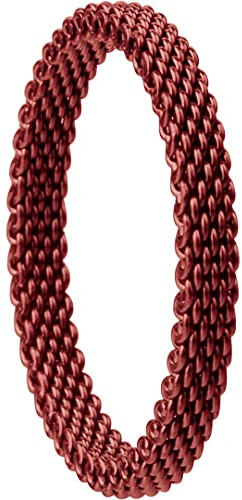 BERING Innenring schmal Edelstahl Mesh Milanaise rot 551-40-X1, Größe:8
