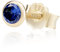 NKlaus Einzel 4,0mm 585 Gelb Gold 14 Karat Ohrstecker Kristall Zirkonia Blau Butterfly Verschluss Damen Mädchen 11037