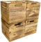 Holzkiste für Kallax Regale und Expidit Regale Weinkiste Obstkiste Regalkiste Maße 33x37,5x32,5cm (4er Set, Geflammt)