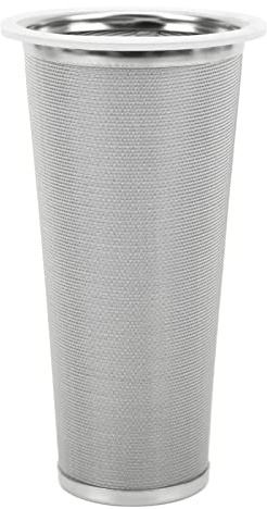 Cold Brew Filter, 304 Stainless Steel Cold Brew Coffee Filter Cone Mesh with White Rubber Circle Coffee Brew Infuser for Iced Tea Coffee(8x15cm/3.1x5.9in)