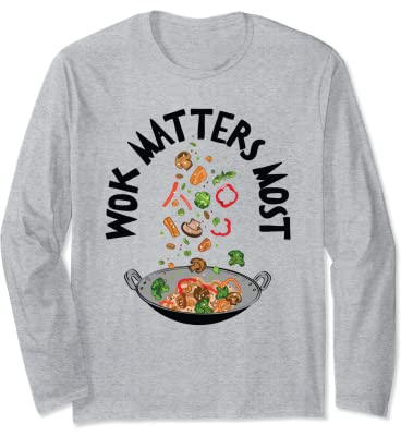 Cibo cinese Asiatico Wok Cottura Foodie Cib Maglia a Manica