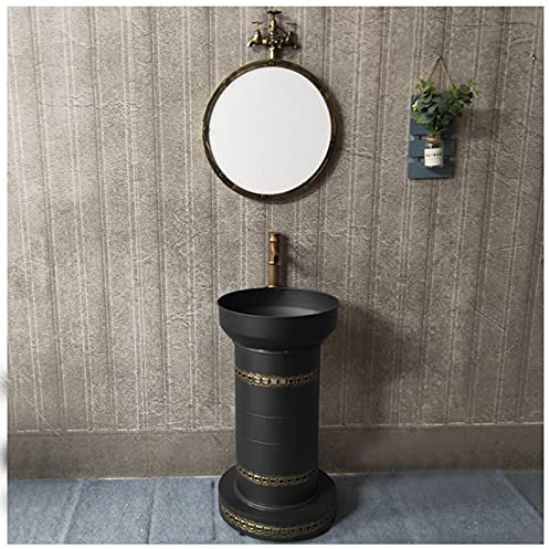 Mueble de tocador de Estilo Industrial con Lavabo, Mueble de baño de pie Debajo del Lavabo Mueble de baño con Grifo y desagüe Mueble para Lavabo de baño 18.5 x 16.9 x 34.2 Pulgadas, Cobre Rojo, con