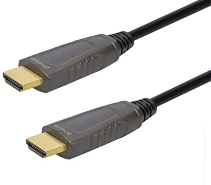 Monoprice 8K Ultra High Speed Fiber Optic Certified HDMI Cable - HDMI 2.1, 8K@60Hz, 4K@120Hz, 48Gbps, HDR, VRR, Active Optical Cable (AOC), CMP Plenum Rated, 32ft, Black