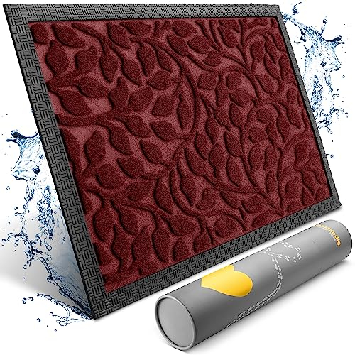 Bodenständig® Fußmatte außen und innen [robust] - Saubere Schuhe Dank geriffelter Oberseite - Perfekte Größe 40x60cm Rot - Fussmatte aussen Türmatte Haustür fussabstreifer innen Bereich