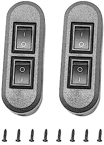 Brensty Interruptor de Cable Integrado Interruptor DúPlex Negro Interruptor Basculante Directo Adecuado para LáMpara de Escritorio de Control Dual