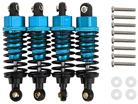Yosoo Health Gear 4-teiliges RC-Stoßdämpfer-Set, Öl-RC-Dämpfer-Set, Verstellbares Stoßdämpfer-Dämpfer-Set aus Aluminiumlegierung für TT-01 TT-02 TA05 TL-01 TA03 MF-01X (Blau)