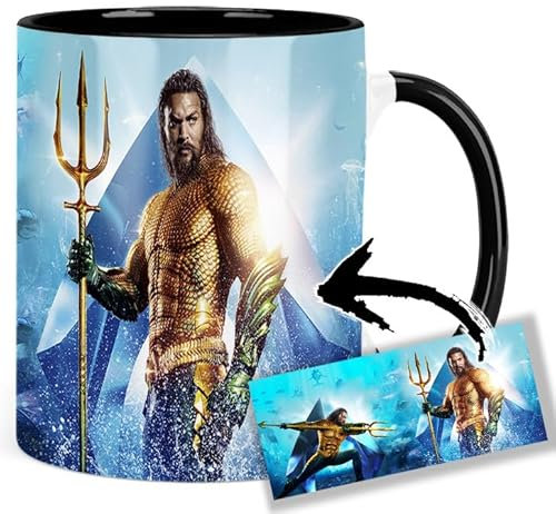 Aquaman Jason Momoa A Tasse Innen & Henkel Schwarz Keramikbecher Mug
