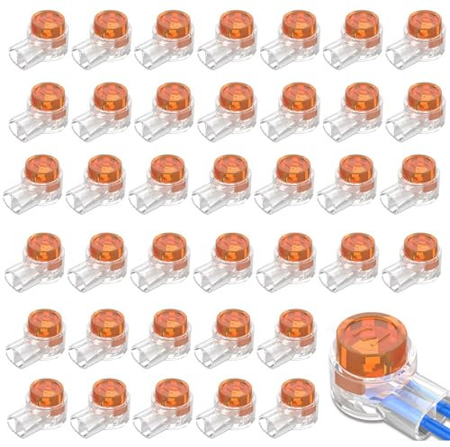 200Pcs K1 Gel Crimps,Waterproof Orange Clear Telephone Cable Connectors,Telephone Cable Repair Splice Joiner,2 Way Gel Filled Connector Crimps Jelly Crimp Wire Connectors for Cable Data Wire Joints