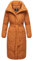 Navahoo Damen Wintermantel Warmer Steppmantel extralang mit Gürtel Mirenaa Rusty Cinnamon Gr. M