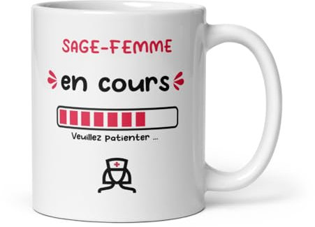 Mug sage-femme en cours humour tasse future Sage-femme femme