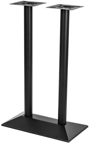Alpremo Tischgestell Untergestell aus Metall 110 cm schwarz Bistro Kantine Mensa Doppelfuß