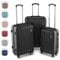 Easy Move ABS Hartschalenkoffer - Ergonomisch & Sicher - Trolley Koffer Set 3-teilig mit 360° Rädern, Zahlen-Schloss - Rollkoffer, Reisekoffer (Schwarz, Kofferset)