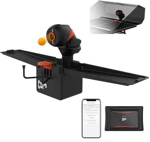 PONGBOT Table Tennis Robot with Net, Automatic Ping Pong Machine, E-Pad/APP Control, 396 Pre-Saved Ball Trajectories, Programmable Drills