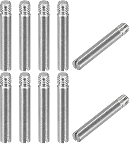 sourcing map 10 Stück M3 x 20mm geschlitzter zylindrischer Stift | Gewindezapfen, aus 304 Edelstahl, zur Positionierung von Möbeln und Schränken