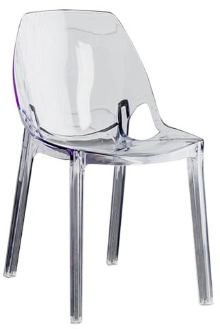 Esszimmerstühle aus Acryl, durchsichtig, Mid-Century Modern Küchenstühle, Stühle mit gebogener Rückenlehne für Esszimmer, für Wohnzimmer, Empfang, Wartezimmer, Schlafzimmer (Farbe: transparente Farbe)