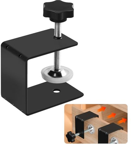1PCS C-Clamp, Universal Heavy Duty C-Clamp Base Stand Stainless Steel Tiger Clamp, Drawer Front Clamp Metal Desk Mounting Accessory Fence Clamp for Woodworking Fixed Repair Home Improvement Black