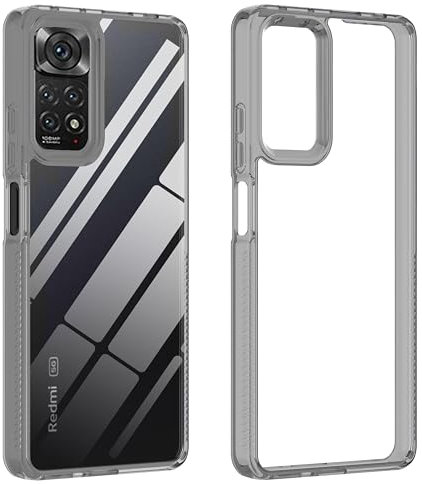 YSONCHAN Bumper Hülle für Xiaomi Redmi Note 11S / Note 11 4G, Stoßfeste Handyhülle mit Rutschfestem Muster, Schutzhülle mit Anti-Vergilbung, Hoch Transparente Cover. Schwarz