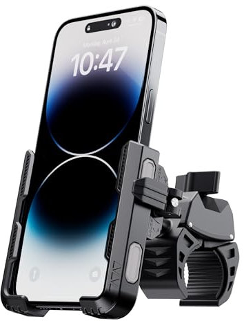 Grefay Support Telephone Velo Support Telephone Moto 【Libération Rapide en 1S】 Anti Tremblement Universel 360 Porte Telephone Velo pour iPhone 15/14/13 Samsung S23/S22 4.5-7 Smartphone