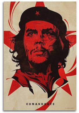 GOUYOONL Che Guevara Poster, dekoratives Gemälde, Leinwand, Wandposter und Kunstdruck, moderne Familienschlafzimmer-Dekoration, Poster, 20 x 30 cm