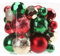 Sea Team Confezione da 36 ornamenti natalizi con cordini, palline da 40 mm-80 mm, in plastica infrangibile, decorazioni da appendere per albero di Natale, vacanze, matrimoni, feste, oro, rosso e verde