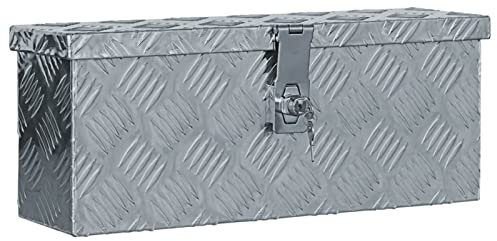 ShGaxin Aluminiumkiste, Staubox, Anhänger Kiste, Aluminiumbox, Koffer Box, werkzeugkasten, 48,5 x 14 x 20 cm Silbern