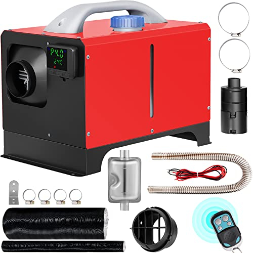 VEVOR 12V Standheizung Diesel Auto Kraftstoff, Diesel Standheizung Luftheizung Air Diesel 8 KW, Luft Dieselheizung für Auto RV LKW Wohnmobil Bus mit Fernbedienung Rote LCD Schalter & 1 Luftauslass