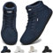 Wizshoe Barfußschuhe Hi top Herren Damen Breite Sneaker Barfuss Schuhe Leicht Walking Zehenschuhe Bequem Unisex Minimalistische Trail Fitness Fitnessschuhe Zero Drop Sohle rutschfest Blau 47 EU