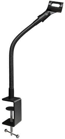 13-INCH Flexible Gooseneck Microphone Stand with Heavy Duty Desk Clamp for Podcast, Meetings, Lectures, Radio Broadcasting Studio, Live Broadcast Equipment, TV Stations