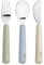 LÄSSIG Kinderbesteck Set 3-teilig Gabel, Löffel, Messer Edelstahl Silikongriff/Cutlery with Silicone Handle Happy Fruits Lemon