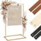KIBAGA Elegant Wedding Welcome Sign Stand – Sturdy Welcome to Our Wedding Sign Holder for Seating Charts & Event Decor - A Beautiful Brass Metal Easel to Welcome Guests & Celebrate Your Love