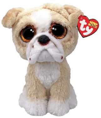 Ty Beanie Boos – Pooch der Hund mit großen und glitzernden orangefarbenen Augen, das Plüschtier mit großen glitzernden Augen – 15 cm – T37371